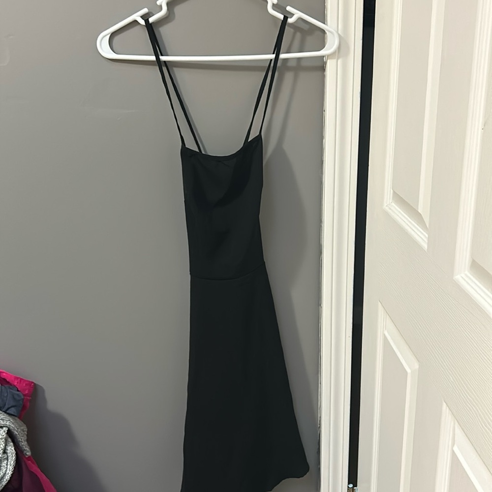 Black criss cross strap summer dress